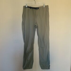 Backcountry Pants Mens Medium Green Ripstop Hiking Climbing Belted Nylon Jogger